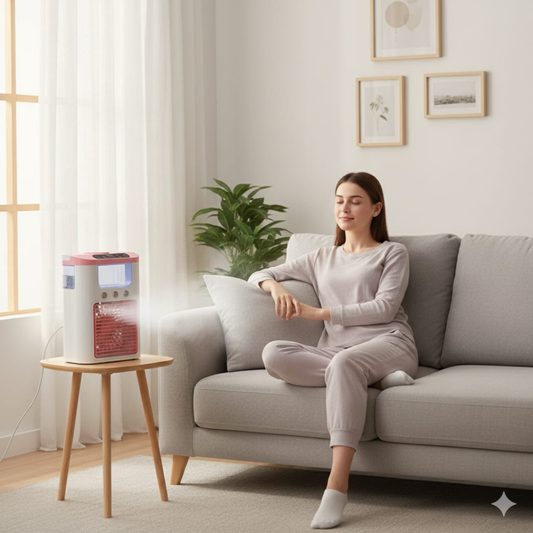 ENFRIADOR DE AIRE, AIRE ACONDICIONADO PORTÁTIL, CON TANQUE PARA HIELO Y 3 PULVERIZACIONES, 3 VELOCIDADES Y LUZ LED DE 7 COLORES, ENFRIADOR EVAPORATIVO PARA OFICINA, HOGAR, DORMITORIO